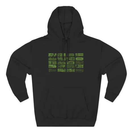 Taco-Hemingway-1-800-tour-Three-Panel-Fleece-Hoodie-1 Bluza Taco Hemingway Green Tour Nadruk Graficzny